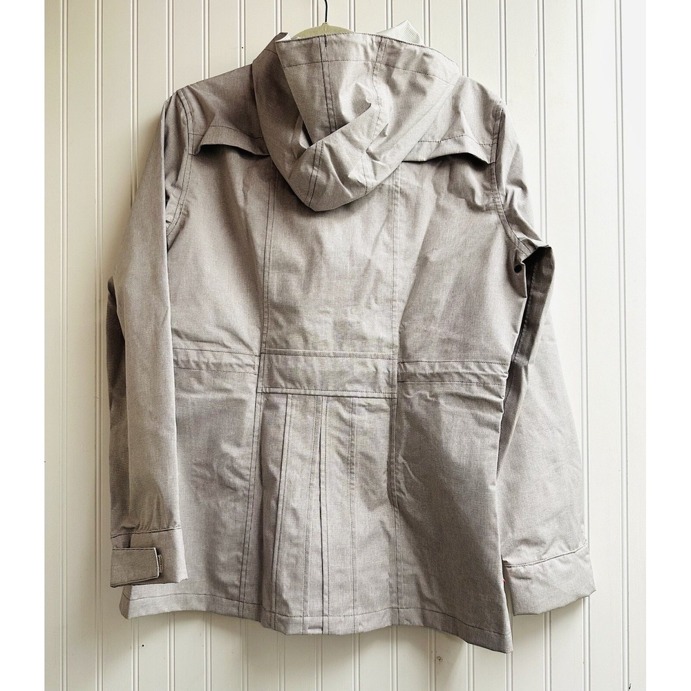 Prana Women's White & Gray Hooded Windbreaker Jacket Size Large - Picture 2 of 8